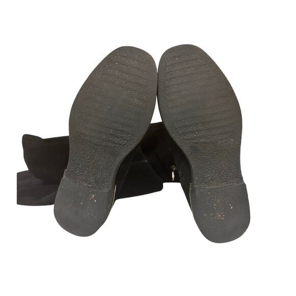 Casso Vito Black Faux Suede Over the Knee Boots Size 36 Fits US 6/6.5 Gold Trim - Picture 9 of 9